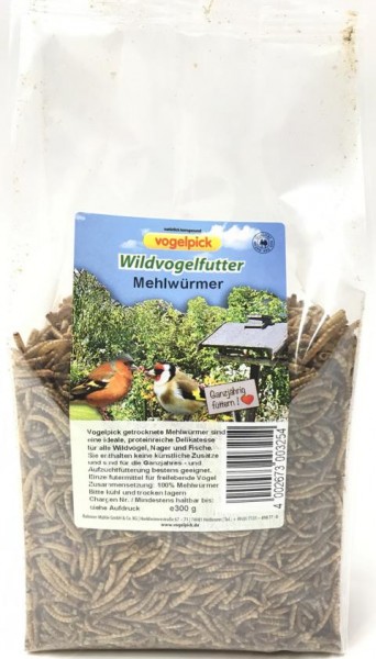 Vogelpick Wildvogelfutter Mehlwürmer 300 g