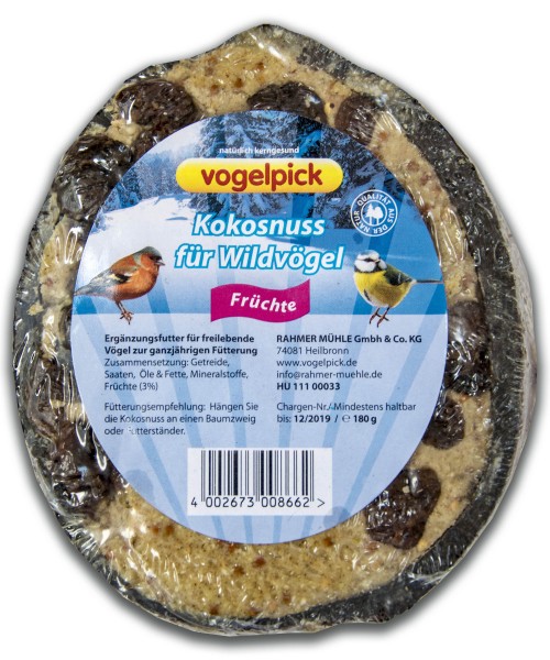 Vogelpick Kokosnuss halb Früchte