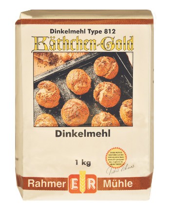 Dinkelmehl Type 812 in der 1 kg Packung von der Marke Käthchen-Gold.